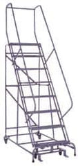 Cotterman - 110" 8 Step Ladder - 450 Lb Capacity, 80" Platform Height, 32" Base Width x 58" Depth, Expanded Metal Tread - Makers Industrial Supply