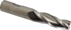 Made in USA - 2° Taper Angle per Side, 5/8" Small End Diam, 2-1/4" LOC, High Speed Steel 3 Flute Tapered Square End Mill - 4-1/2" OAL, 3/4" Shank Diam, Spiral Flute - Makers Industrial Supply