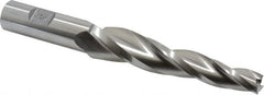 Made in USA - 3° 1/2" Small End Diam, 4" LOC, 3 Flute High Speed Steel Tapered Square End Mill - Makers Industrial Supply