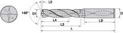 Screw Machine Length Drill Bit: 0.6875″ Dia, 140 °, Solid Carbide Multilayer TiAlN Finish, Right Hand Cut, Spiral Flute, Straight-Cylindrical Shank, Series B976