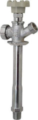 B&K Mueller - 1/2" Pipe, 6" Long Shank, Chrome Plated Brass Antisiphon Frostfree Sillcock - Handwheel Handle, Male & Solder End Connections, 125 psi WOG Rating - Makers Industrial Supply