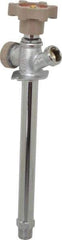 B&K Mueller - 1/2" Pipe, 8" Long Shank, Chrome Plated Brass Antisiphon Frostfree Sillcock - Handwheel Handle, Male & Solder End Connections, 125 psi WOG Rating - Makers Industrial Supply