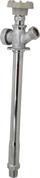 B&K Mueller - 1/2" Pipe, 10" Long Shank, Chrome Plated Brass Antisiphon Frostfree Sillcock - Handwheel Handle, Male & Solder End Connections, 125 psi WOG Rating - Makers Industrial Supply