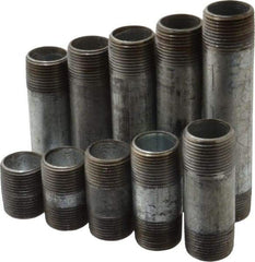 B&K Mueller - 60 Piece, 1" Pipe, Galvanized Pipe Nipple Set - Schedule 40, (6) Close, (6) 2, (6) 2-1/2, (6) 3, (6) 3-1/2, (6) 4, (6) 4-1/2, (6) 5, (6) 5-1/2, (6) 6 - Makers Industrial Supply