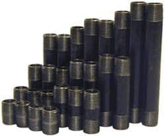 B&K Mueller - 60 Piece, 1-1/4" Pipe, Black Finished Steel Pipe Nipple Set - Schedule 40, (6) Close, (6) 2, (6) 2-1/2, (6) 3, (6) 3-1/2, (6) 4, (6) 4-1/2, (6) 5, (6) 5-1/2, (6) 6 - Makers Industrial Supply