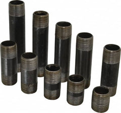 B&K Mueller - 60 Piece, 1" Pipe, Black Finished Steel Pipe Nipple Set - Schedule 40, (6) Close, (6) 2, (6) 2-1/2, (6) 3, (6) 3-1/2, (6) 4, (6) 4-1/2, (6) 5, (6) 5-1/2, (6) 6 - Makers Industrial Supply