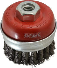 Value Collection - 3" Diam, 5/8-11 Threaded Arbor, Steel Fill Cup Brush - 0.0137 Wire Diam, 11,000 Max RPM - Makers Industrial Supply