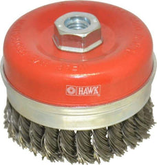 Value Collection - 4" Diam, 5/8-11 Threaded Arbor, Steel Fill Cup Brush - 0.0314 Wire Diam, 8,500 Max RPM - Makers Industrial Supply