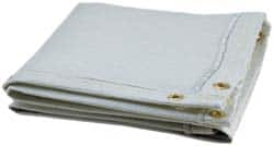 Steiner - 8' High x 6' Wide x 0.08" Thick Uncoated Fiberglass Welding Blanket - White, Grommet - Makers Industrial Supply