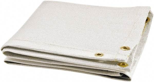 Steiner - 6' High x 6' Wide x 0.08" Thick Uncoated Fiberglass Welding Blanket - White, Grommet - Makers Industrial Supply