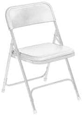 NPS - 18-3/4" Wide x 16-1/4" Deep x 29-3/4" High, Steel Folding Chair with Plastic Seat & Back - White with White Frame - Makers Industrial Supply