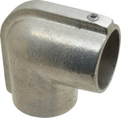 Hollaender - 1-1/2" Pipe, 90° Elbow, Aluminum Alloy Elbow Pipe Rail Fitting - Bright Finish - Makers Industrial Supply