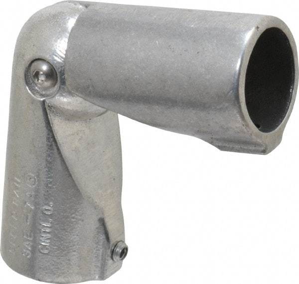 Hollaender - 1-1/4" Pipe, Adjustable Elbow, Aluminum Alloy Elbow Pipe Rail Fitting - Bright Finish - Makers Industrial Supply