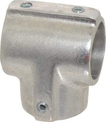 Hollaender - 1-1/4" Pipe, 90° Three Socket Tee, Aluminum Alloy Tee Pipe Rail Fitting - Bright Finish - Makers Industrial Supply