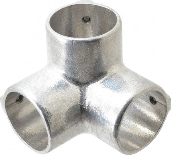 Hollaender - 2" Pipe, Side Outlet Elbow, Aluminum Alloy Elbow Pipe Rail Fitting - Bright Finish - Makers Industrial Supply