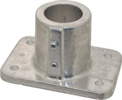 Hollaender - 1-1/2" Pipe, Base Flange, Aluminum Alloy Flange Pipe Rail Fitting - Bright Finish - Makers Industrial Supply