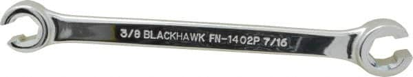 Blackhawk by Proto - 3/8 x 7/16", Full Polish, Open End Flare Nut Wrench - 6 Points, 6-5/16" OAL, Steel, Double End Head - Makers Industrial Supply