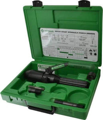 Greenlee - 5 Piece, 22.5" Punch Hole Diam, Hydraulic Punch Driver Kit - Round Punch, 10 Gage Mild Steel - Makers Industrial Supply