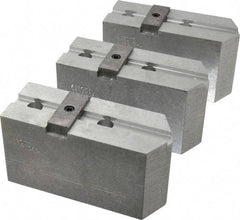 Abbott Workholding Products - 12" & Up Chuck Capacity, Tongue & Groove Attachment, Square Soft Lathe Chuck Jaw - 3 Jaws, Aluminum, 2-1/2" Btw Mount Hole Ctrs, 5-1/2" Long x 2" Wide x 3" High, 1/2" Groove, 1/2" Fastener - Makers Industrial Supply