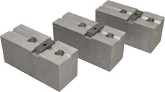 Abbott Workholding Products - 15 to 18" Chuck Capacity, Tongue & Groove Attachment, Square Soft Lathe Chuck Jaw - 3 Jaws, Aluminum, 3" Btw Mount Hole Ctrs, 6-1/2" Long x 2-1/2" Wide x 3" High, 1/2" Groove, 3/4" Fastener - Makers Industrial Supply