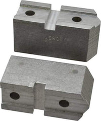 Abbott Workholding Products - 6" & Up Chuck Capacity, Serrated Attachment, Square Soft Lathe Chuck Jaw - 3 Jaws, Aluminum, 1-11/16" Btw Mount Hole Ctrs, 3" Long x 1-1/4" Wide x 1-1/2" High, 0.738" Groove, 5/16" Fastener - Makers Industrial Supply