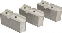 Abbott Workholding Products - 7-1/2" Chuck Capacity, Serrated Attachment, Square Soft Lathe Chuck Jaw - 3 Jaws, Aluminum, 1-11/16" Btw Mount Hole Ctrs, 4" Long x 1-1/2" Wide x 2" High, 0.866" Groove, 5/16" Fastener - Makers Industrial Supply