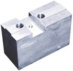 Abbott Workholding Products - 15 to 24" Chuck Capacity, Tongue & Groove Attachment, Square Soft Lathe Chuck Jaw - 3 Jaws, Aluminum, 3" Btw Mount Hole Ctrs, 8-1/4" Long x 3" Wide x 4" High, 7/8" & 7/8" Fastener - Makers Industrial Supply