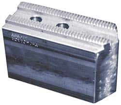 Abbott Workholding Products - 15" & Up Chuck Capacity, 3mm x 60° Serrated Attachment, Square Soft Lathe Chuck Jaw - 3 Jaws, Aluminum, 1.9685" Btw Mount Hole Ctrs, 6-1/2" Long x 2-1/2" Wide x 3" High, 0.8661" Groove, 0.7874" & 20mm Fastener - Makers Industrial Supply