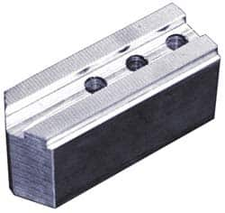 Abbott Workholding Products - 16" & Up Chuck Capacity, 3/32" x 90° Serrated Attachment, Square Soft Lathe Chuck Jaw - 3 Jaws, Steel, 1-1/2" Btw Mount Hole Ctrs, 6-1/2" Long x 2-1/2" Wide x 3" High, 1.004" Groove, 0.7874" & 20mm Fastener - Makers Industrial Supply