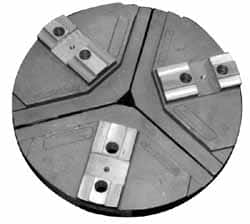 Abbott Workholding Products - 32" & Up Chuck Capacity, Tongue & Groove Attachment, Round Soft Lathe Chuck Jaw - 3 Jaws, Cast Aluminum, 3" Btw Mount Hole Ctrs, 32" Wide x 4" High, 7/8" & 7/8" Fastener - Makers Industrial Supply