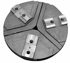 Abbott Workholding Products - 24" & Up Chuck Capacity, Tongue & Groove Attachment, Round Soft Lathe Chuck Jaw - 3 Jaws, Cast Aluminum, 3" Btw Mount Hole Ctrs, 18" Wide x 4" High, 7/8" & 7/8" Fastener - Makers Industrial Supply