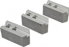 Abbott Workholding Products - 6" & Up Chuck Capacity, 1.5mm x 60° Serrated Attachment, Square Soft Lathe Chuck Jaw - 3 Jaws, Aluminum, 0.7874" Btw Mount Hole Ctrs, 3" Long x 1-1/4" Wide x 1-1/2" High, 0.4724" Groove, 0.3937" & 10mm Fastener - Makers Industrial Supply