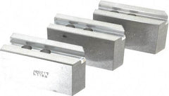 Abbott Workholding Products - 8" & Up Chuck Capacity, 1.5mm x 60° Serrated Attachment, Square Soft Lathe Chuck Jaw - 3 Jaws, Aluminum, 63/64" Btw Mount Hole Ctrs, 4" Long x 1-1/2" Wide x 2" High, 0.5512" Groove, 0.4724" & 12mm Fastener - Makers Industrial Supply