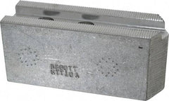 Abbott Workholding Products - 10" & Up Chuck Capacity, 1.5mm x 60° Serrated Attachment, Square Soft Lathe Chuck Jaw - 3 Jaws, Aluminum, 1.1811" Btw Mount Hole Ctrs, 4-1/2" Long x 1-1/2" Wide x 2" High, 0.6299" Groove, 0.4724" & 12mm Fastener - Makers Industrial Supply