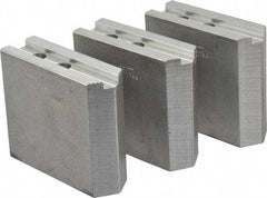 Abbott Workholding Products - 10" & Up Chuck Capacity, 1.5mm x 60° Serrated Attachment, Square Soft Lathe Chuck Jaw - 3 Jaws, Aluminum, 1.1811" Btw Mount Hole Ctrs, 4-1/2" Long x 1-1/2" Wide x 4" High, 0.6299" Groove, 0.4724" & 12mm Fastener - Makers Industrial Supply