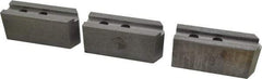 Abbott Workholding Products - 10" & Up Chuck Capacity, 1.5mm x 60° Serrated Attachment, Square Soft Lathe Chuck Jaw - 3 Jaws, Steel, 1.2598" Btw Mount Hole Ctrs, 4-1/2" Long x 1-1/2" Wide x 2" High, 0.6299" Groove, 0.4724" & 12mm Fastener - Makers Industrial Supply