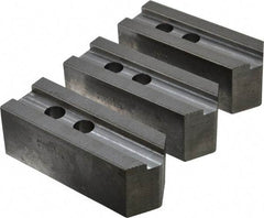 Abbott Workholding Products - 12" & Up Chuck Capacity, 1.5mm x 60° Serrated Attachment, Square Soft Lathe Chuck Jaw - 3 Jaws, Steel, 1.1811" Btw Mount Hole Ctrs, 5-1/2" Long x 2" Wide x 2" High, 0.8268" Groove, 0.6299" & 16mm Fastener - Makers Industrial Supply