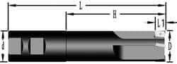 Cutting Tool Technologies - 1-1/4" Cut Diam, 0.38" Max Depth of Cut, 1-1/4" Shank Diam, 6-1/4" OAL, Indexable Square Shoulder End Mill - APKT 1003... Inserts, Weldon Shank, 90° Lead Angle - Makers Industrial Supply