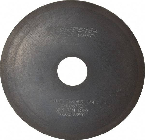 Norton - 6" Diam x 1-1/4" Hole x 1/16" Thick, 150 Grit Surface Grinding Wheel - Diamond, Type 1A1, Very Fine Grade, Resinoid Bond - Makers Industrial Supply