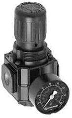 Norgren - 1/2 NPT, 300 Max Supply Pressure, Zinc Intermediate Regulator, Pressure Gauge Not Included - Makers Industrial Supply