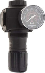 Norgren - 1/2 NPT Port, 220 CFM, Zinc Standard Regulator - 5 to 150 psi Range, 300 Max psi Supply Pressure, 1/4" Gauge Port Thread, 3.15" Wide x 6.67" High - Makers Industrial Supply