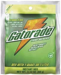 Gatorade - 2.12 oz Pack Lemon-Lime Activity Drink - Powdered, Yields 1 Qt - Makers Industrial Supply