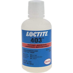 Loctite - 1 Lb Bottle Clear Instant Adhesive - Series 403, 24 hr Full Cure Time - Makers Industrial Supply