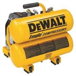 DeWALT - 1.1 HP, 3.2 CFM at 100 psi Dewalt Twin Stack Compressor - 4 Gallon Tank, 15 Amp, 125 Max psi, 120V - Makers Industrial Supply