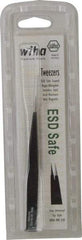 Wiha - 5-1/8" OAL AA-SA ESD Safe Tweezers - Universal Fine Point - Makers Industrial Supply