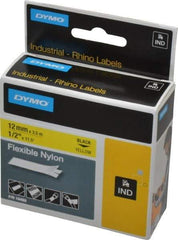 Rhino - 138" Long, Yellow Nylon Flexible Tape - For DYMO Brand Labeling Equipment Designed for "D1" Tapes (Check Width Compatibility) - Makers Industrial Supply