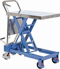 Vestil - 750 Lb Capacity Manual Scissor Elevating Cart - 15-1/2" to 35-1/2" Lift Height, 32" Platform Length x 19-3/4" Platform Width - Makers Industrial Supply