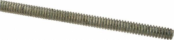 Value Collection - #6-32 UNC (Coarse), 2' Long, Low Carbon Steel Threaded Rod - Zinc-Plated Finish, Right Hand Thread - Makers Industrial Supply