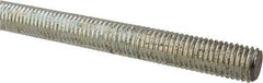 Made in USA - 5/8-11 UNC (Coarse), 2' Long, Low Carbon Steel Threaded Rod - Zinc-Plated Finish, Right Hand Thread - Makers Industrial Supply