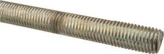 Made in USA - 3/4-10 UNC (Coarse), 2' Long, Low Carbon Steel Threaded Rod - Zinc-Plated Finish, Right Hand Thread - Makers Industrial Supply